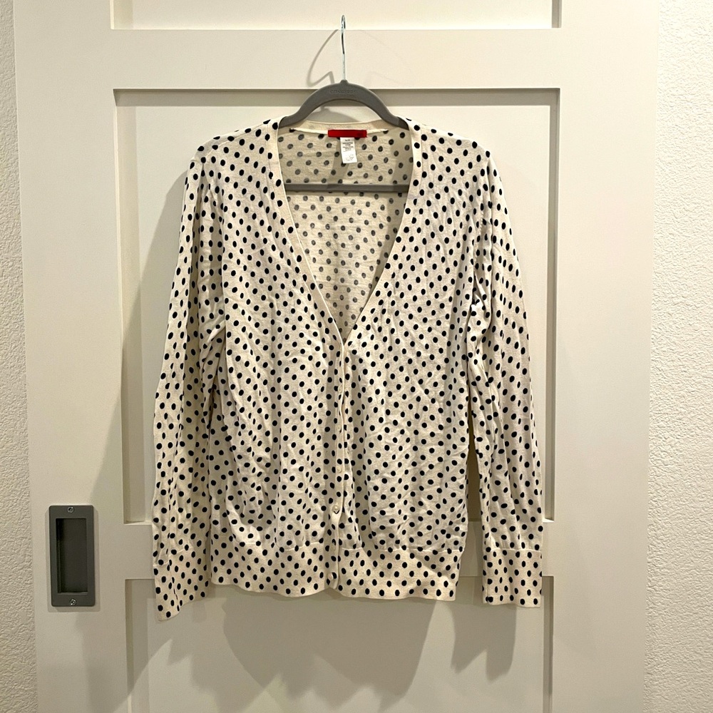 Red Brand Polka Dor Cardigan Sweater XL